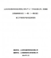 山東祥東新材料科技有限公司年產(chǎn)8.7萬噸抗氧化劑、烷基酚及粗酚精制項目(一期)(一期裝置)竣工環(huán)境保護(hù)驗收監(jiān)測報告